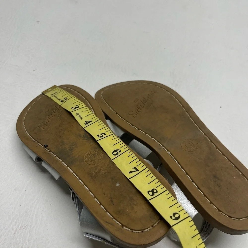 Salt water girls sandals size 2 metallic silver